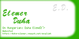 elemer duha business card